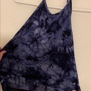 black and blue tie dye halter top size small